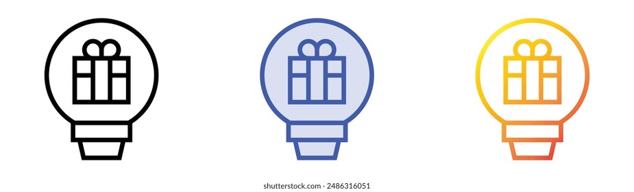 icono de idea. Diseño de estilo de relleno lineal, azul y degradado aislado sobre fondo blanco
