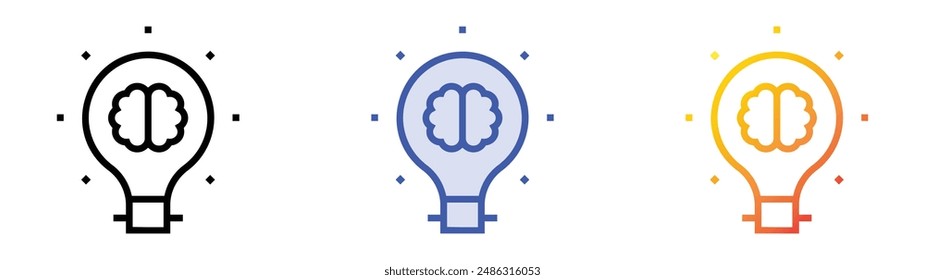 idea icon. Linear, Blue Fill and Gradient Style Design Isolated On White Background