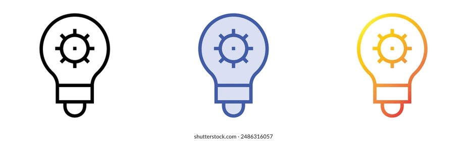 idea icon. Linear, Blue Fill and Gradient Style Design Isolated On White Background
