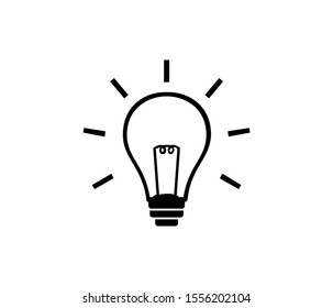 Idea icon, linear shining lamp illustration. light bulb vector isolated.