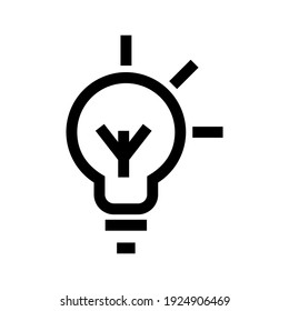 Ideensymbol oder Logo einzeln auf Zeichen, Vektorgrafik - hochwertige Vektorsymbole mit schwarzem Stil
