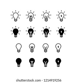 Símbolo vector con logotipo de icono Idea. Icono de bombilla