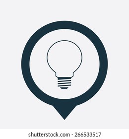 idea icon map pin on white background