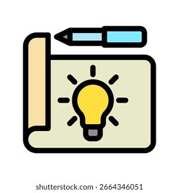 Icono de la mini ilustración del icono de la idea. Uso Para El Concepto Moderno, Impresión, Ui, Ux Kit, Web Y Desarrollo De App. Vector Relacionado Con La Oficina, La Educación, El Examen Y Más