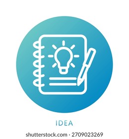 Icono de la mini ilustración del icono de la idea. Uso Para El Concepto Moderno, Impresión, Ui, Ux Kit, Web Y Desarrollo De App. Vector Relacionado Con La Oficina, La Educación, El Examen Y Más