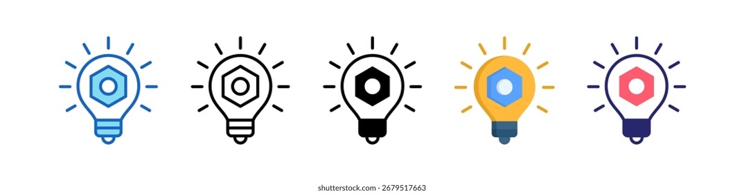 Idea Icon Multiple Style Set Collection.