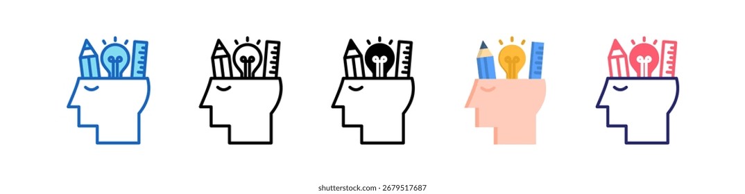 Idea Icon Multiple Style Set Collection.