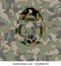 idea icon on camo pattern