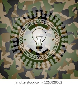 idea icon on camouflage texture