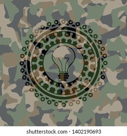 idea icon on camouflage texture