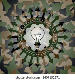 idea icon on camouflaged texture