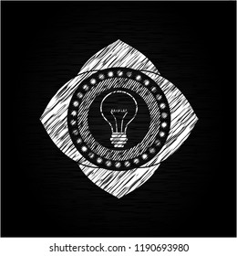 idea icon on chalkboard