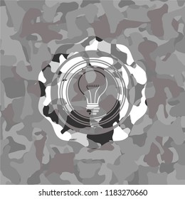 idea icon on grey camo pattern