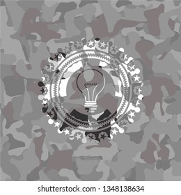 idea icon on grey camo texture