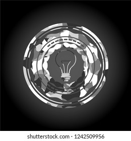 idea icon on grey camouflaged pattern