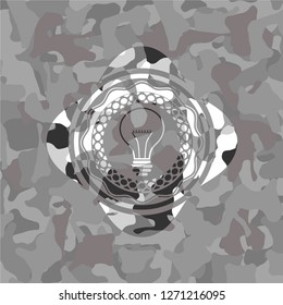 idea icon on grey camouflaged texture