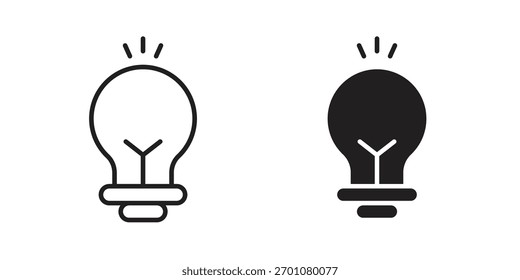 Idea icon outline concept symbol with editable stroke on white