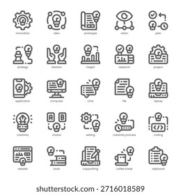 Idea Icon pack for your website, mobile, presentation, and logo design. Idea Icon outline design. Vector graphics illustration and editable stroke.