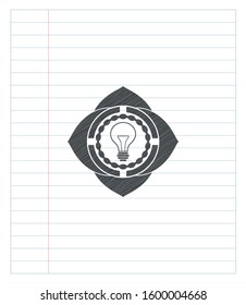 idea icon with pencil strokes. Vector Illustration. Detailed.