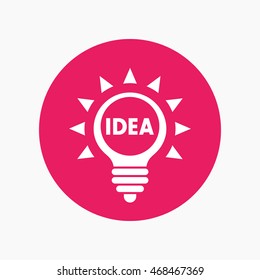 Idea icon, round pictogram