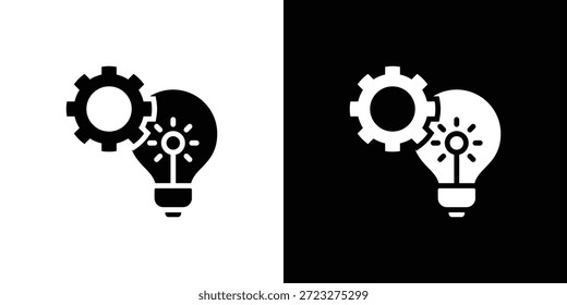 Conjunto de iconos de idea en blanco y negro