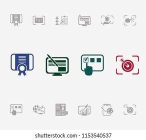 Idea icon set and branding with the touch, precision and web design. Www related idea icon vector for web UI logo design.