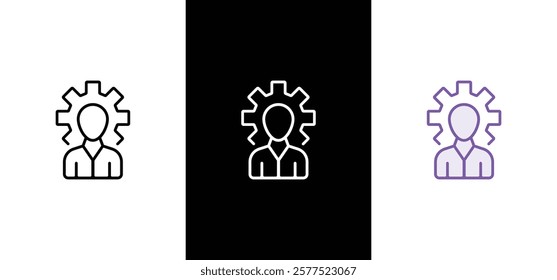 Idea icon set. Creative, business, solution, brainstorming, innovation, Lightbulb, brain, meeting, thinking and management. Editable stroke icons collection vector illustration.