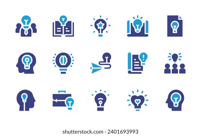 Idea icon set. Duotone color. Vector illustration. Containing team, idea, good idea, business idea.