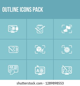 Idea icon set and editing with sketching, design software and final product. Package related idea icon vector for web UI logo design.