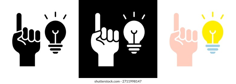 Idea Icon Set Glyph vector Illustration