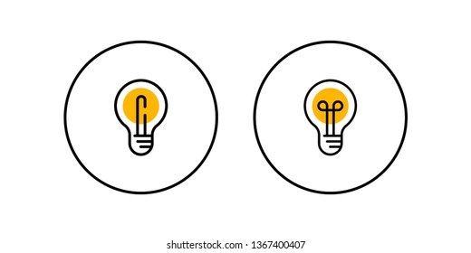 Idea icon set, lightbulb linear vector pictograms. Solution, innovation and creativity concepts.