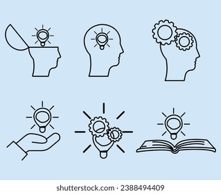 idea icon set in line style 