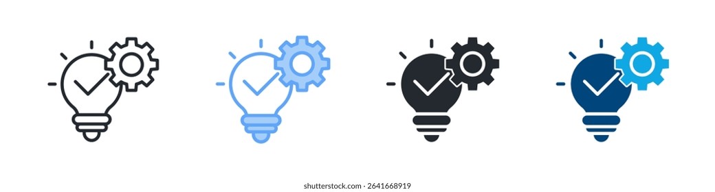 Idea Icon Set Multiple Style. Design In Outline, Blue, Glyph, Dualtone