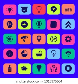 idea icon set with recycle hours, technology progress and notebook pencil vector illustration
