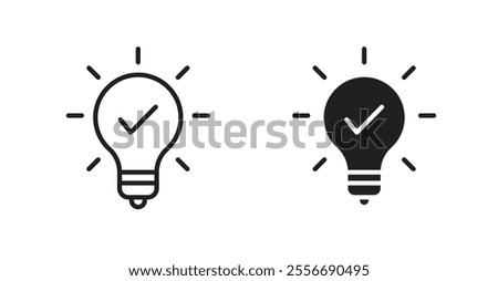 Idea icon set in Thin line black color.