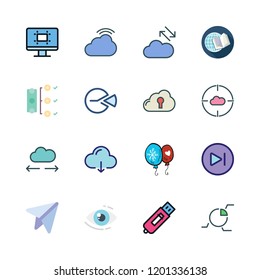 idea icon set. vector set about vision, next, paper plane and open book icons set.