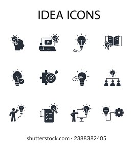 Idea icon set.vector.Editable stroke.linear style sign for use web design,logo.Symbol illustration.