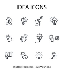 Idea icon set.vector.Editable stroke.linear style sign for use web design,logo.Symbol illustration.