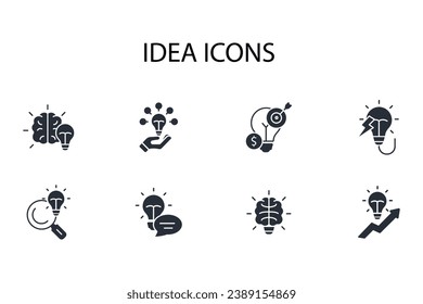 Idea icon set.vector.Editable stroke.linear style sign for use web design,logo.Symbol illustration.