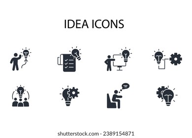 Idea icon set.vector.Editable stroke.linear style sign for use web design,logo.Symbol illustration.