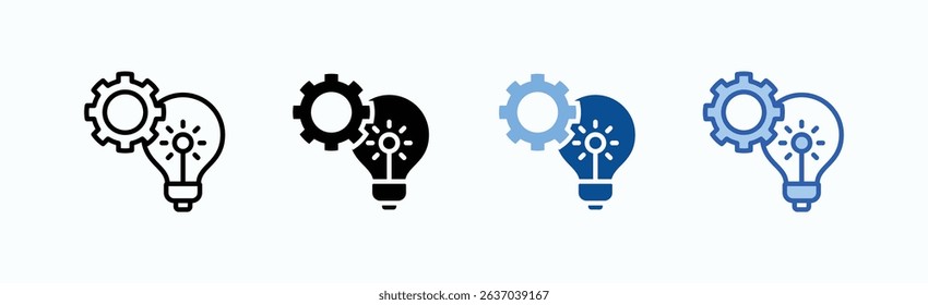 Idea Icon Sheet Multiple Style Collection Isolated Vector