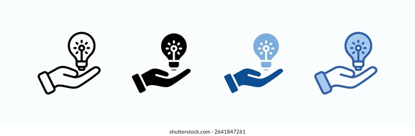 Idea icon sheet multiple style collection isolated vector