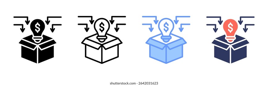 Idea icon sheet multiple style collection