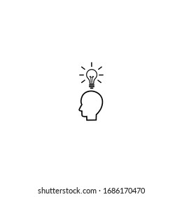 icono de idea. simple, plano, negro, contorno.