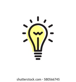 Idea icon. Simple vector sign. Light bulb.