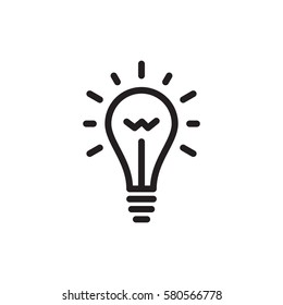 Idea icon. Simple vector sign. Light bulb.