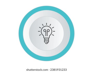 Idea icon, solution, thinking concept. Lighting Electric lamp. Electricity, shine. Trendy Flat style for graphic design, UI, UX.