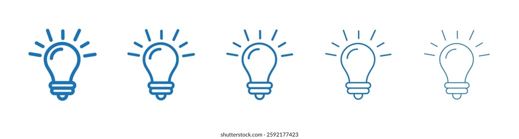 Idea icon Symbol collection thin outline set
