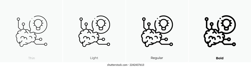 idea icon. Thin, Light Regular And Bold style design isolated on white background