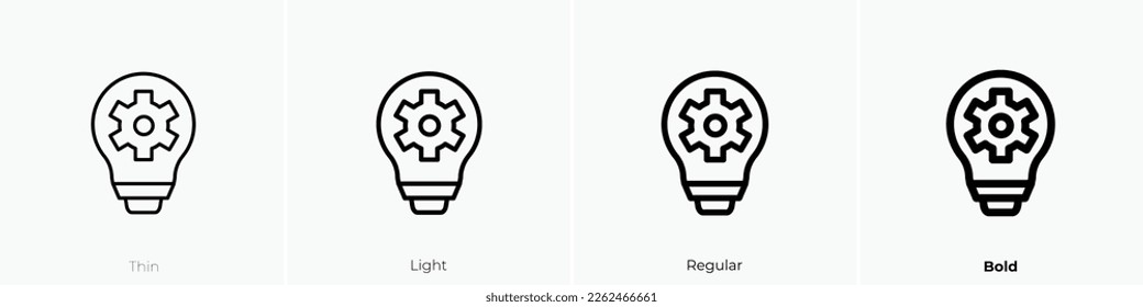idea icon. Thin, Light Regular And Bold style design isolated on white background